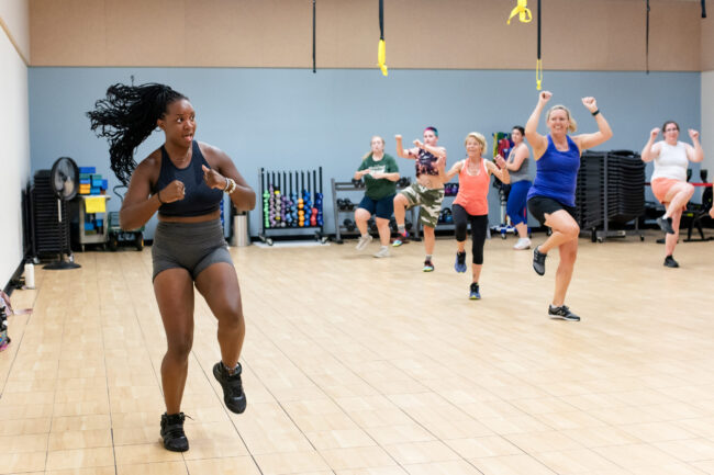 image of participants in a WERQ fitness class