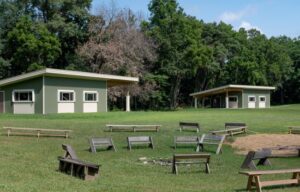 picture of School Forest cabins with fire pit area