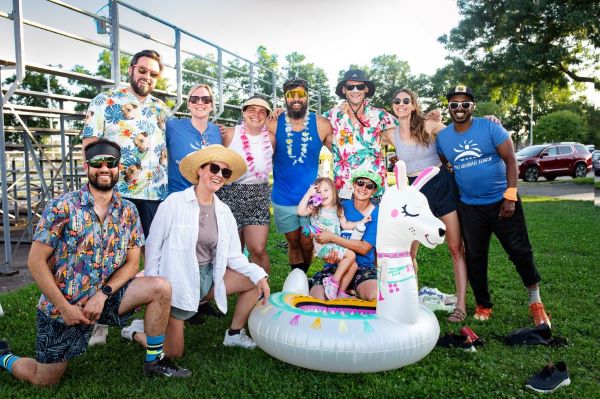 image of kickball team at the diamond