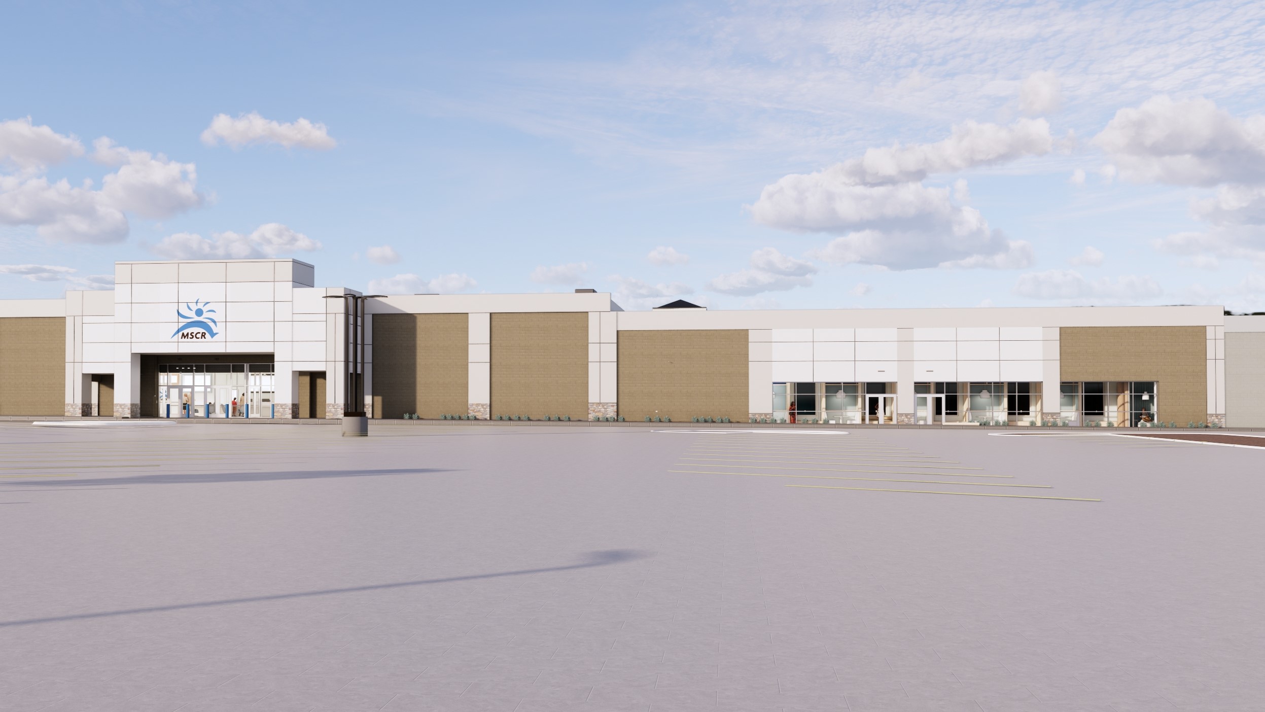 Rendering of the East Elevation of the new MSCR Westside Center